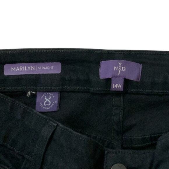 NYDJ Marilyn Jeans Womens 14 Straight Leg Stretch Dark Wash Streetwear Denim NWT - Picture 9 of 12
